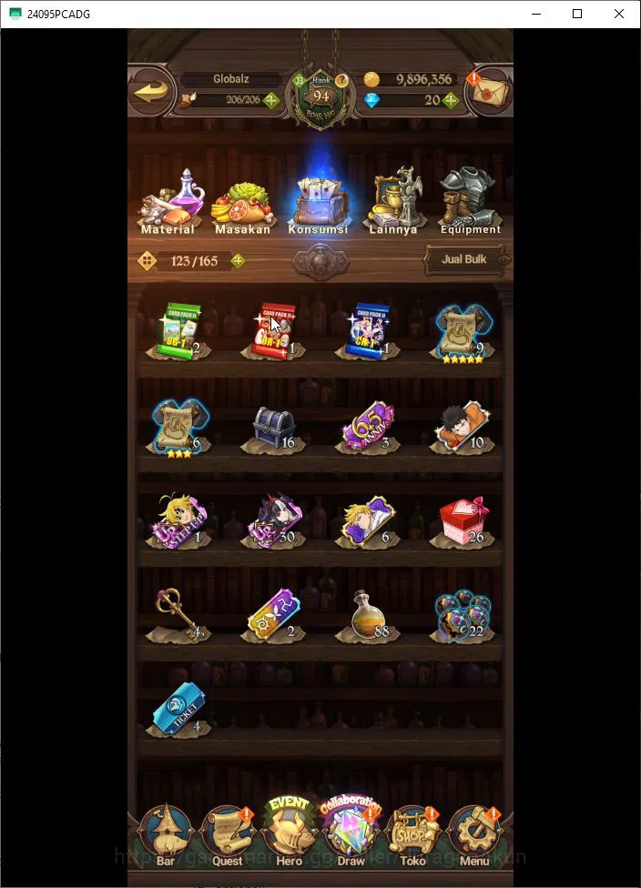 The Seven Deadly Sins: Grand Cross Accounts Midgame Asia|3M CC|1 LR+7 UR |Merlin4/6,DemonKing2/6,Meliodas2/6,M&E,K&D,GOT 16