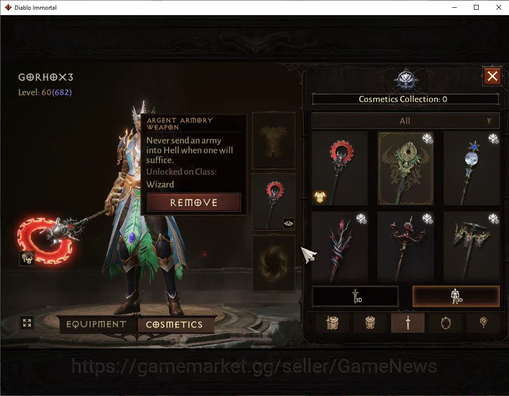 Diablo Immortal Accounts SEA-Izual|Change Server ON|Lv60(682)|Wizard|CR 35k image 8
