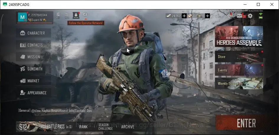 Arena Breakout Accounts High-End MOBILE Lv30|SV 27M|CV 12M|Peace Set|Groza SS,Scarl SS,AK12 GM,MK14 HEP,Mosin ET|CN Off|Log 1
