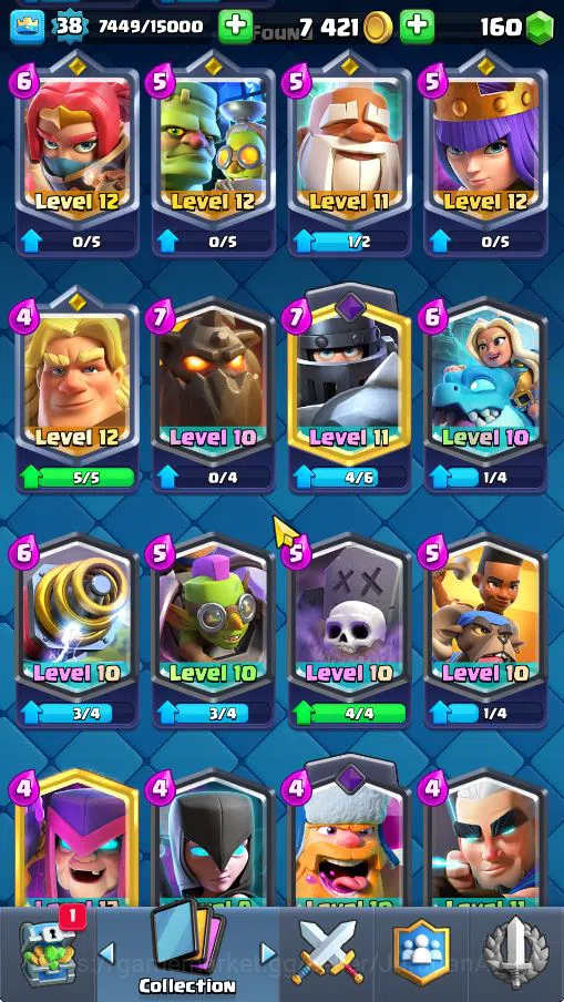 Clash Royale Accounts Starter Lvl 38|Trophy 7071|KTL 13|Limited Skin|Card 118| 1 Hero 7 EVO 5 Champions 21 Legendary 33 Epic 7