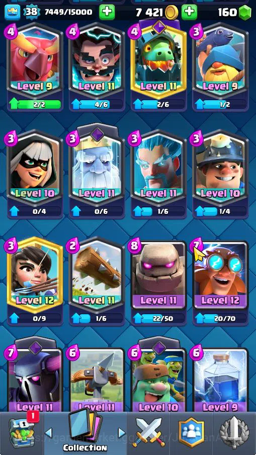 Clash Royale Accounts Starter Lvl 38|Trophy 7071|KTL 13|Limited Skin|Card 118| 1 Hero 7 EVO 5 Champions 21 Legendary 33 Epic 8