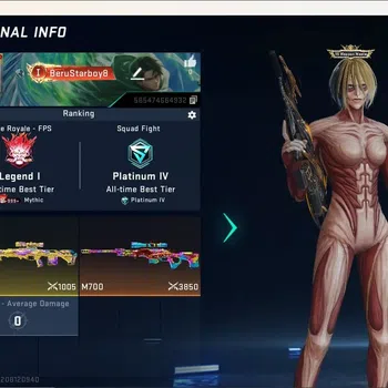 Blood Strike Accounts Collab Skin ASIA|Ultra Melee TheIron|Collab Katya-Female Titan [AOT Series 2]|2 Collab Gun|1 Limited