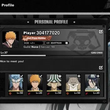 BLEACH: Soul Resonance Accounts NuverseSEA|Lv37|5 SSR [Grimmjow Resurreccion,Sajin image 1