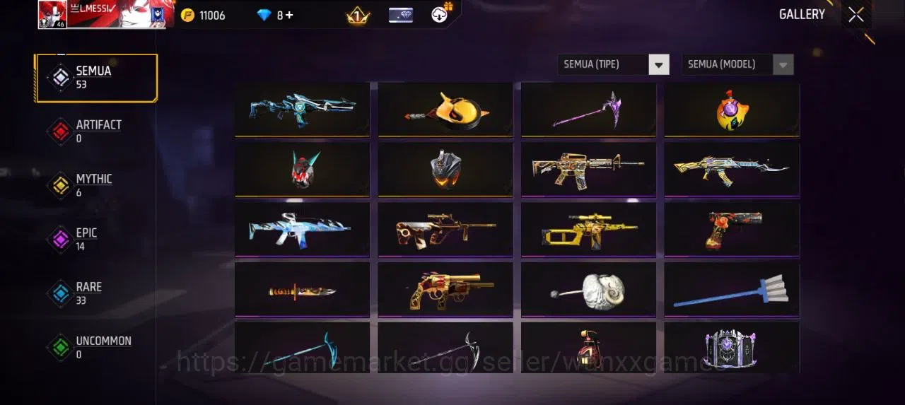 Free Fire Accounts Indonesia | AKUN LVL 46 SG MAMBAH VAULT 48 EMOTE 11 TAS 8 WEAPON 53 | W397 4
