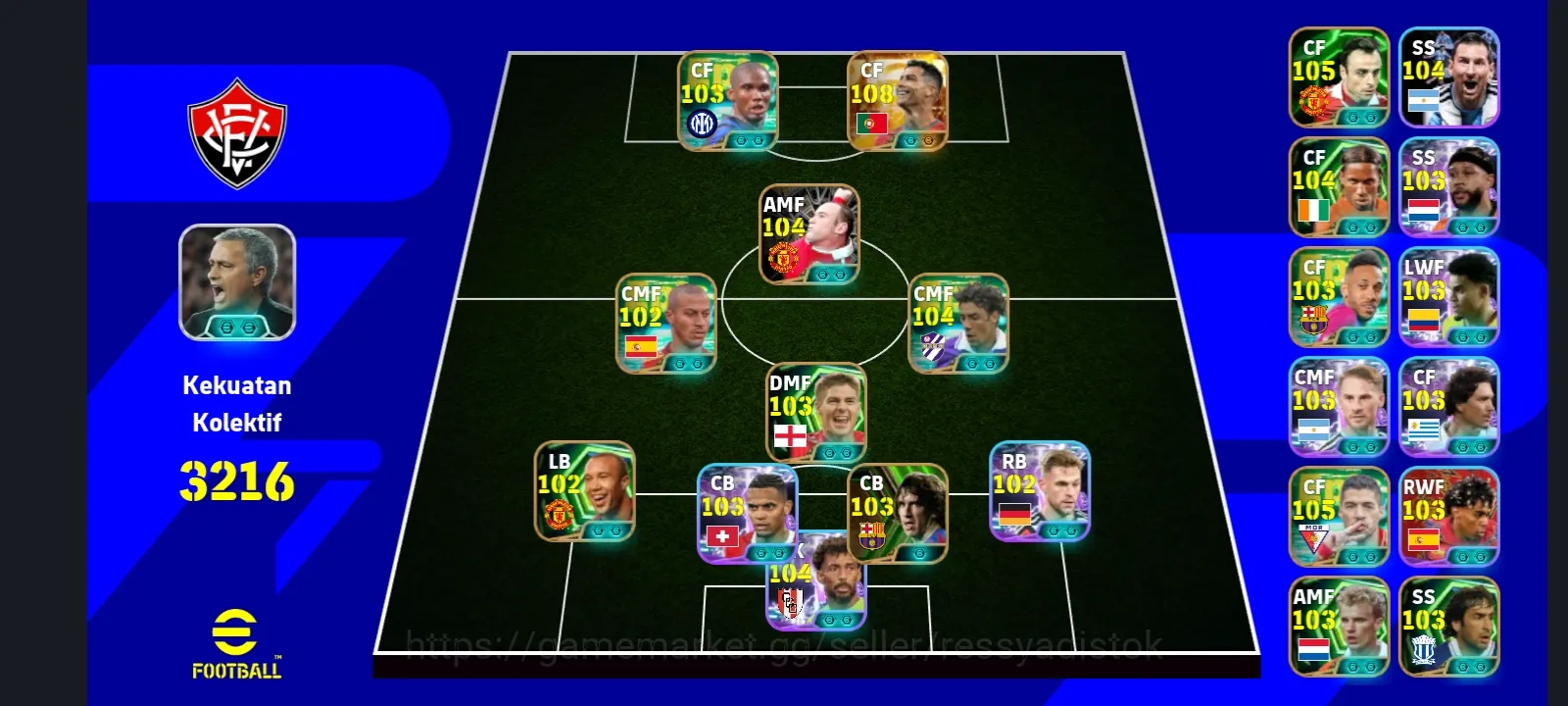 eFootball Accounts Legends & Iconic Players COLECTIVE 3216+ | NEW BIGTIME RONALDO x SAMUEL ETOO x RUI COSTA x T ALCANTARA x 1