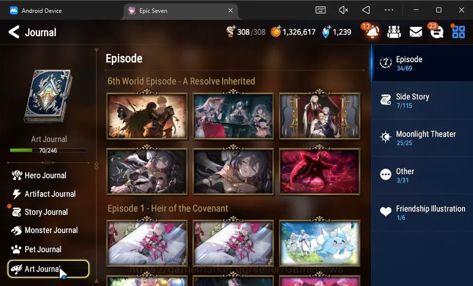 Epic Seven Accounts GLOBAL Unverif|12 ML(Salome,BArunka,LOTScales,Ruel image 2