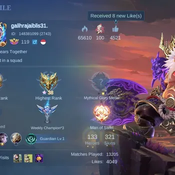 Mobile Legends: Bang Bang Accounts Collector Global|321S|Renowned|LEGEND Franco,PRIME Claude,LBX Freya Roger,STUN Chou,TF