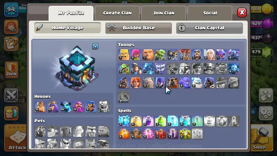 Clash of Clans Accounts LV 94 | TH 13-BH 6 | HH 7 | BK 51,AQ 51,GW 31,MP 3 image 4