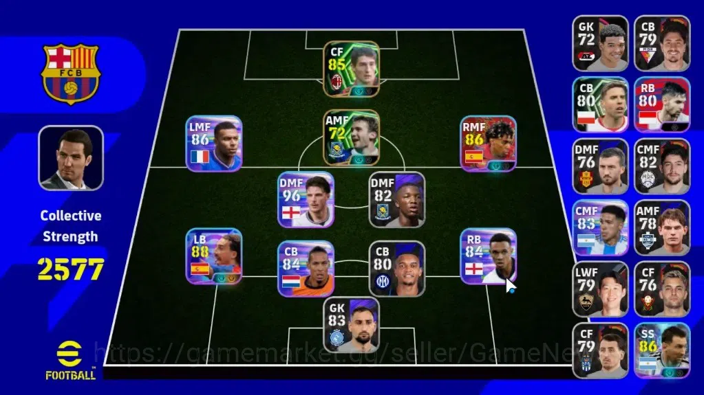eFootball Accounts Legends & Iconic Players Android|Show Time Mar Cucurella,Lionel Messii|Lamine Yamal|Epic Daniele 1