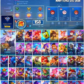 Mobile Legends: Bang Bang Accounts #4301 158 Skins | Natalia Warrioress Paragon (COLLECTOR) | Vale Gaara (NARUTO) | Cyclops