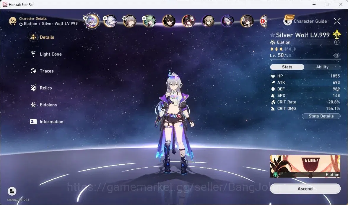 Honkai Star Rail Accounts ASIA | TL 36 | 9 LIMIT | SILVER WOLF | YAO GUANG | image 4