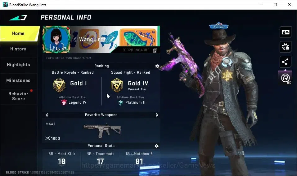 Blood Strike Accounts ASIA|6 ULTRA[HANK,2 BLAST,JET,UMP45,AR97]|Collab A image 2