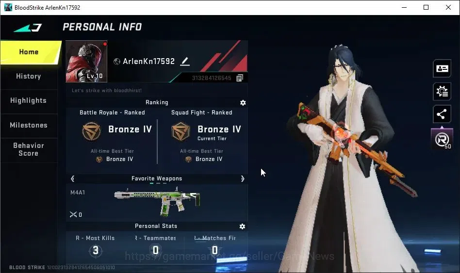 Blood Strike Accounts ASIA|Starter|Collab 7DS[M700-Elizabeth,AK47-Sacret image 2