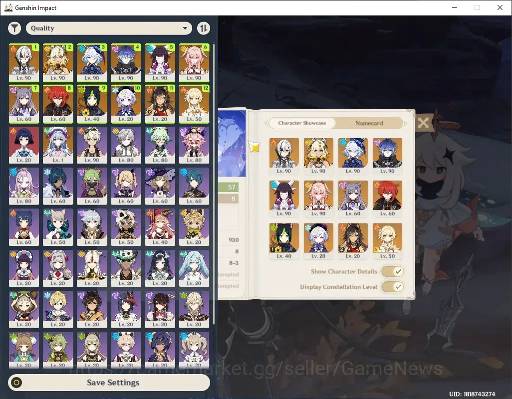 Genshin Impact Accounts Others ASIA|AR 57| Flins Pream Team | 6 Limited + 4(*5 Weap) | (Arlecchino,Furina)+Sign,Linnea 1