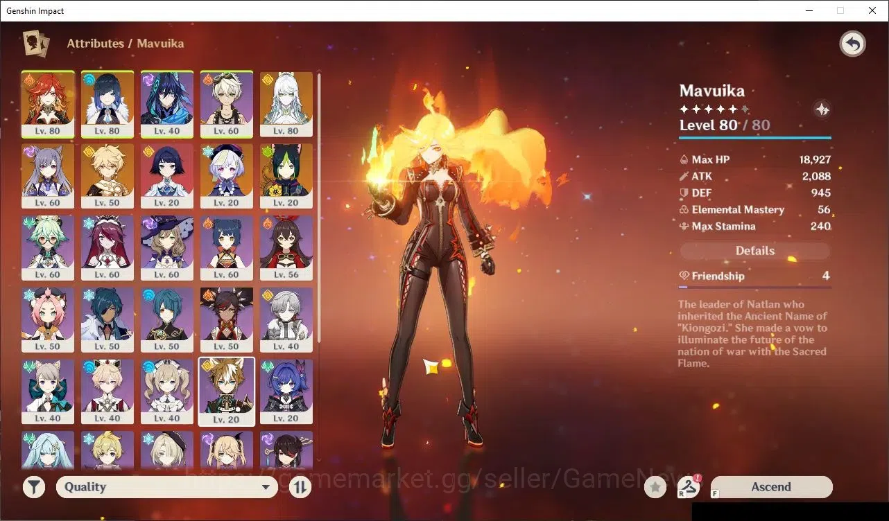 Genshin Impact Accounts Others ASIA|AR 50|3 Limited|Mavuika,Zibai,Yelan +3(5*Standard Character) +1(5* Sign Weapon)|Male 3