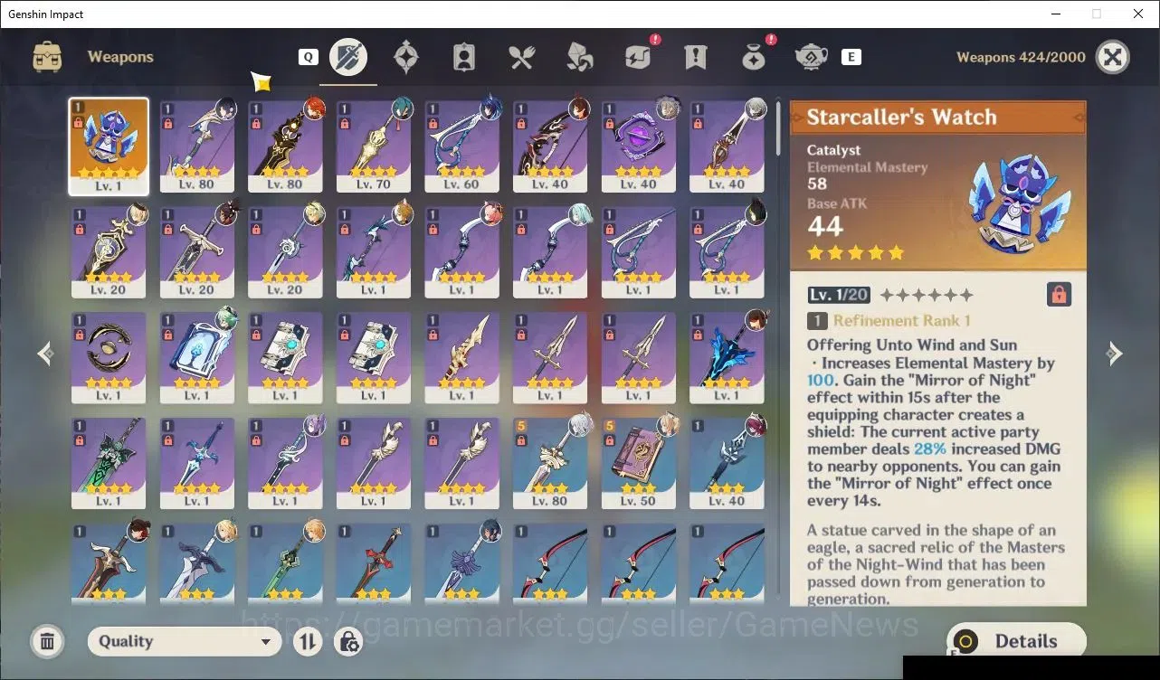 Genshin Impact Accounts Others ASIA|AR 50|3 Limited|Mavuika,Zibai,Yelan +3(5*Standard Character) +1(5* Sign Weapon)|Male 4