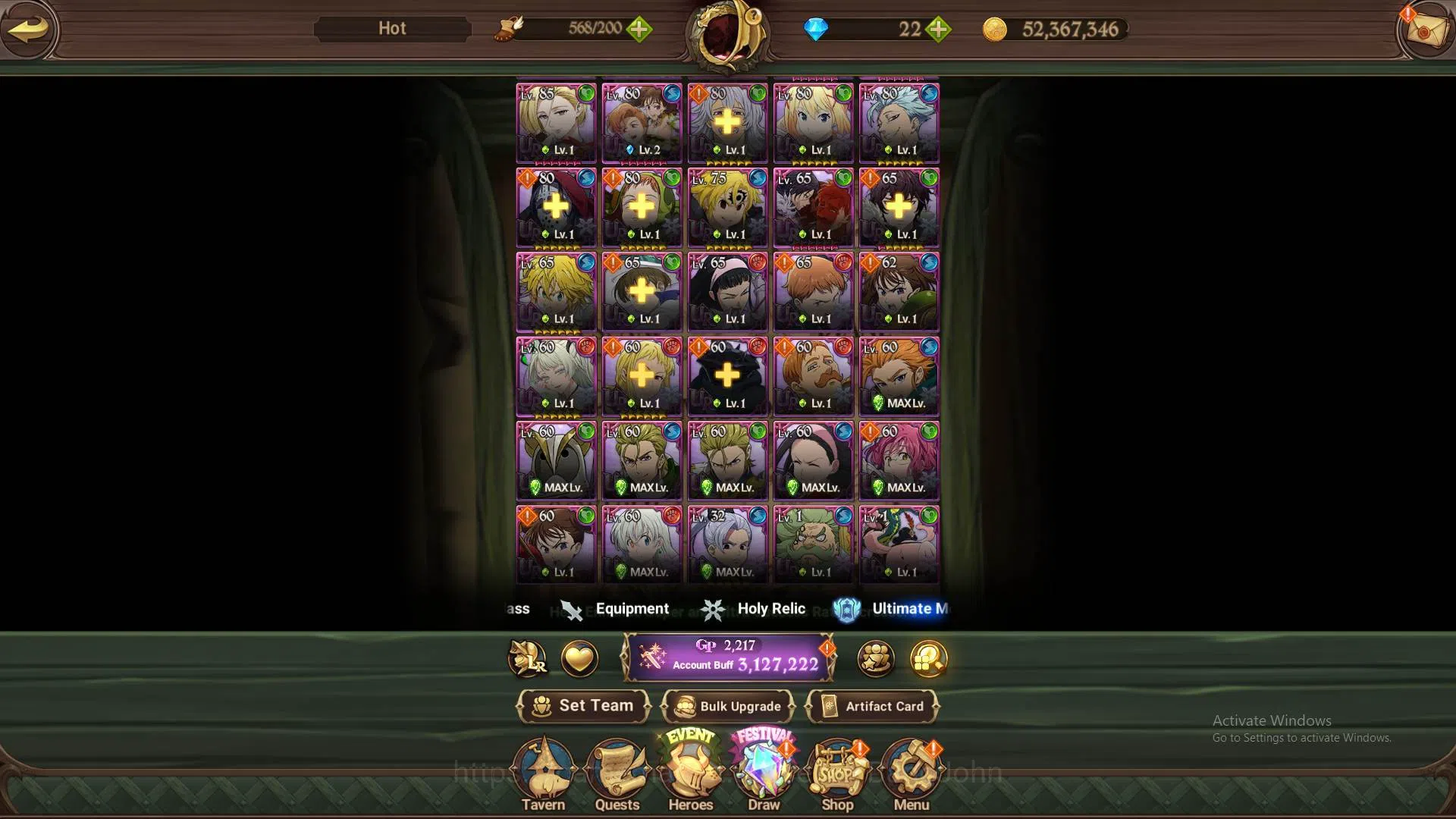 The Seven Deadly Sins: Grand Cross Accounts GLOBAL|3.1M CC|LS 30|3collab Shinra,Tamaki,Darknes image 13