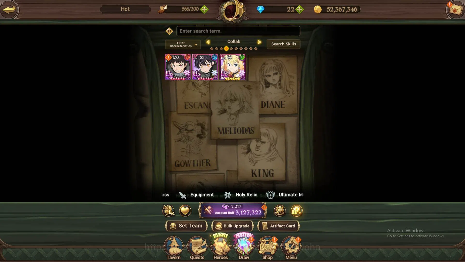 The Seven Deadly Sins: Grand Cross Accounts GLOBAL|3.1M CC|LS 30|3collab Shinra,Tamaki,Darknes image 15