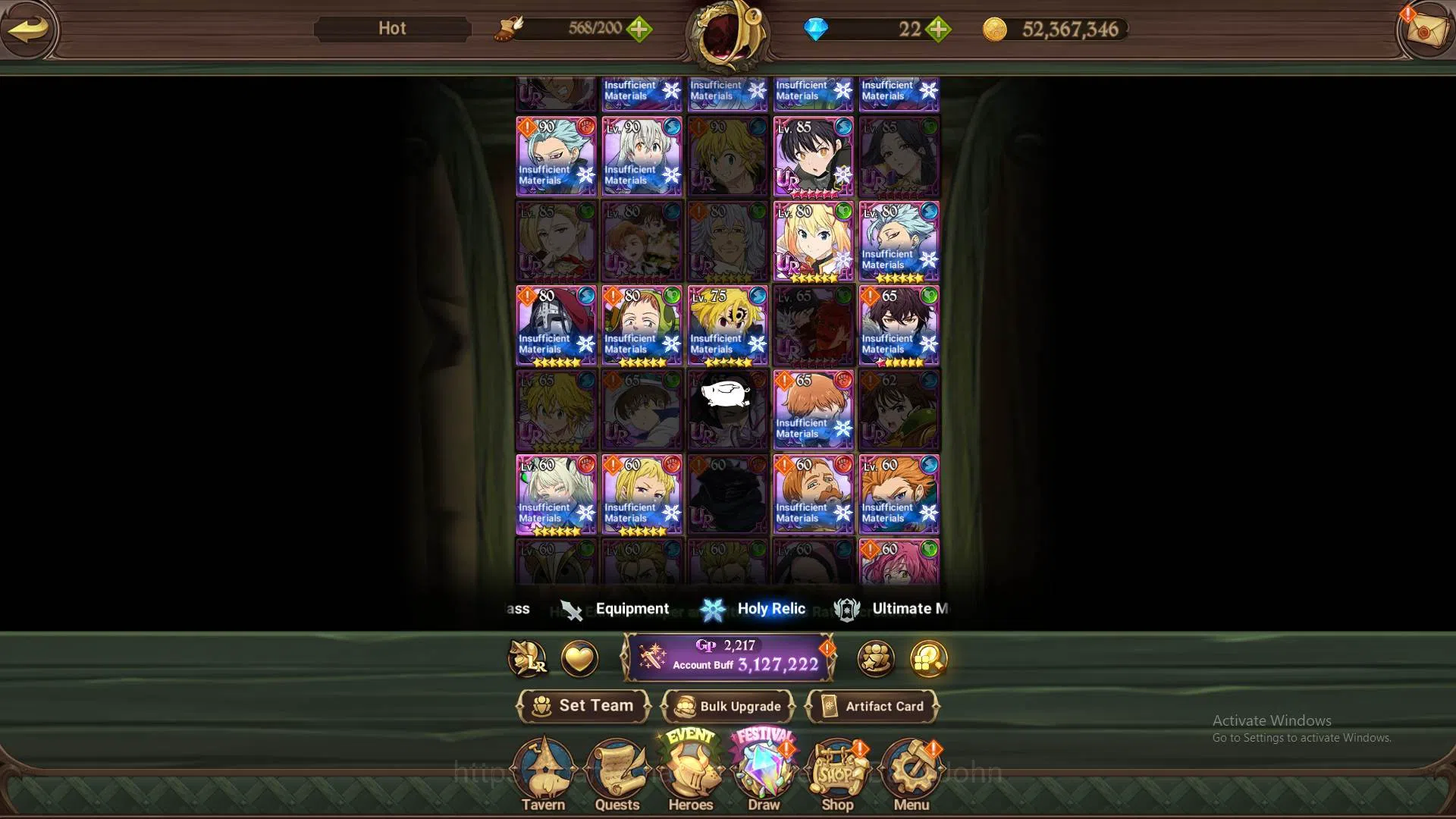 The Seven Deadly Sins: Grand Cross Accounts GLOBAL|3.1M CC|LS 30|3collab Shinra,Tamaki,Darknes image 9