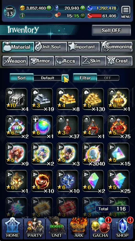 Last Cloudia Accounts Endgame GLOBAL|Rank 13|20K Crystal|Collab Full Brave Frontier|Top Tier Unit (Spirit Maiden Sera)|1 13
