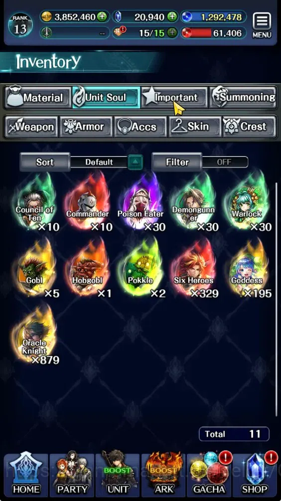 Last Cloudia Accounts Endgame GLOBAL|Rank 13|20K Crystal|Collab Full Brave Frontier|Top Tier Unit (Spirit Maiden Sera)|1 15