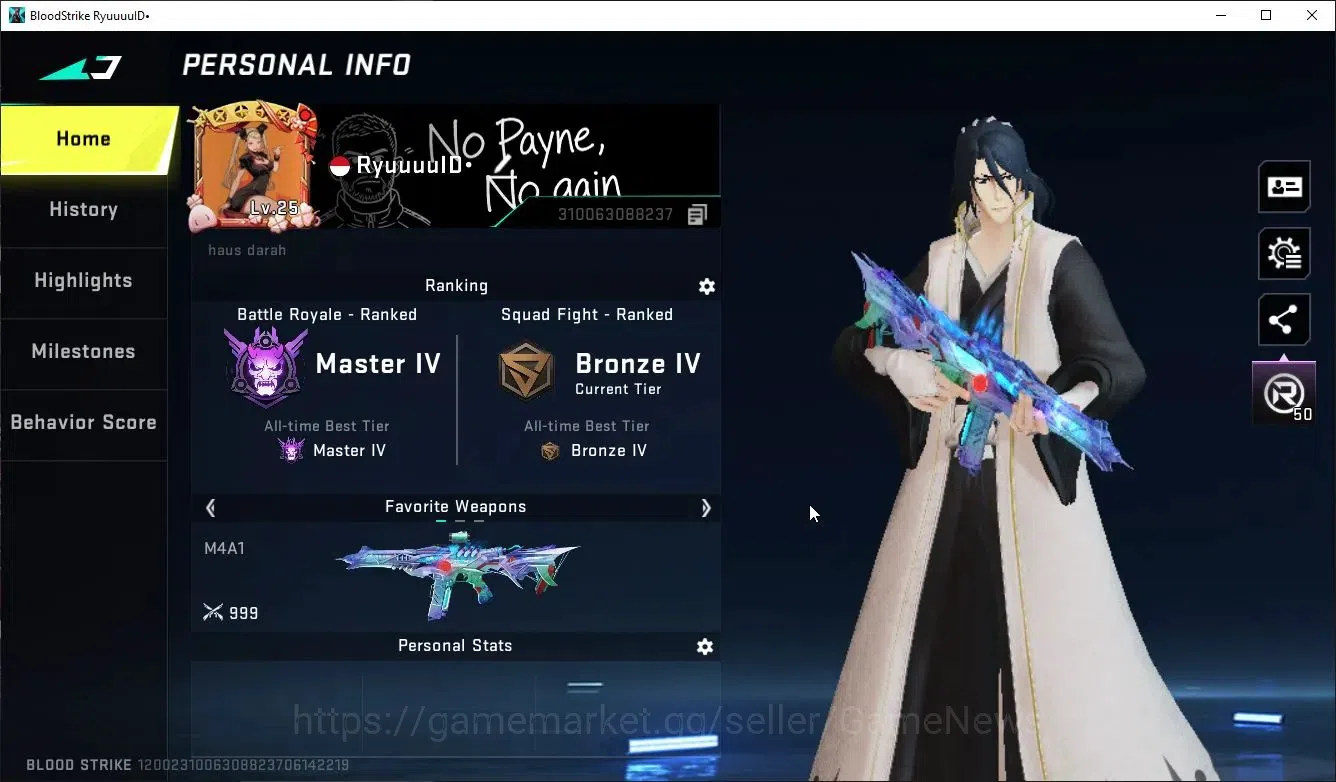 Blood Strike Accounts ASIA|Collab TokRev[MCX-Worst Future],BLEACH Byakuy image 2