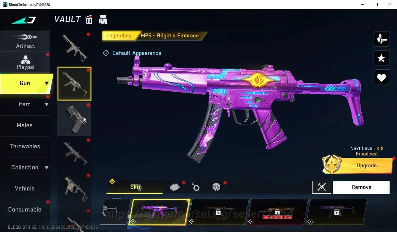 Blood Strike Accounts Others ASIA|1 ETERNAL: Kala-Whisper|2 ULTRA: M700-Iridian,Nacho-Pitch Strike|1 OPM|4 LEGENDARY Guns|2 3