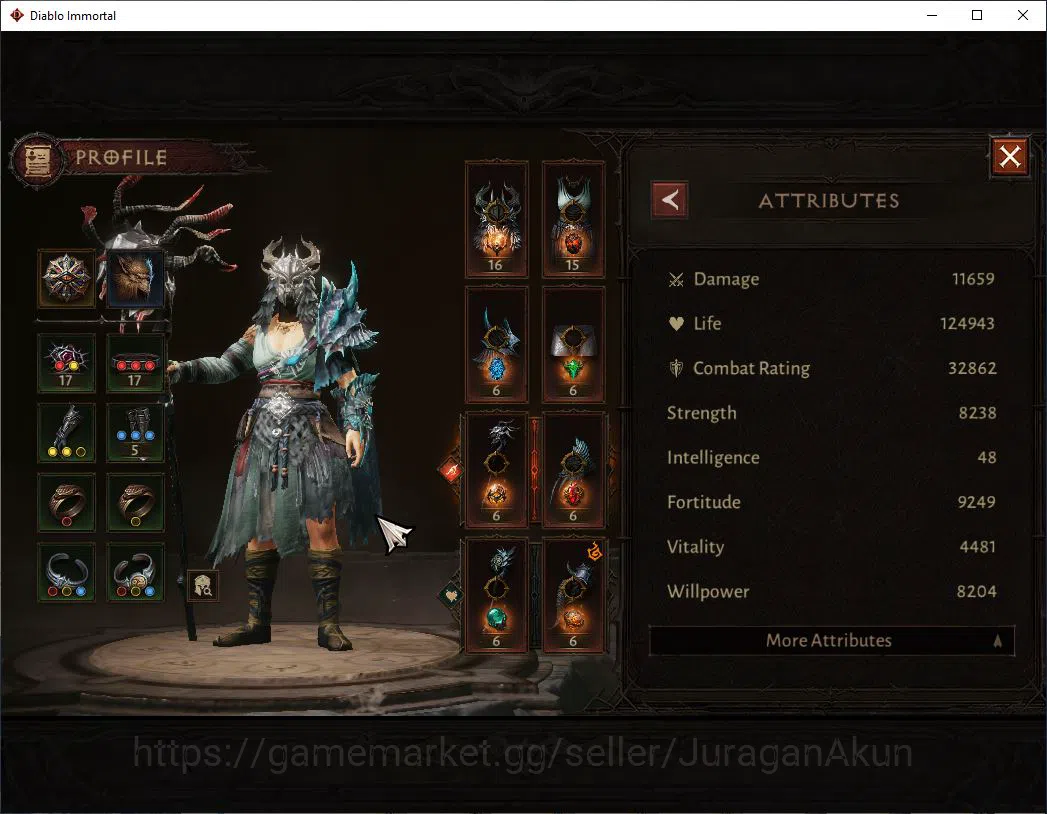 Diablo Immortal Accounts Mid-Tier SEA-Vasily |Lv60(396) Druid |32K CR|Reso 390|Inferno I |Paragon Meledictor|Hell Lv 4