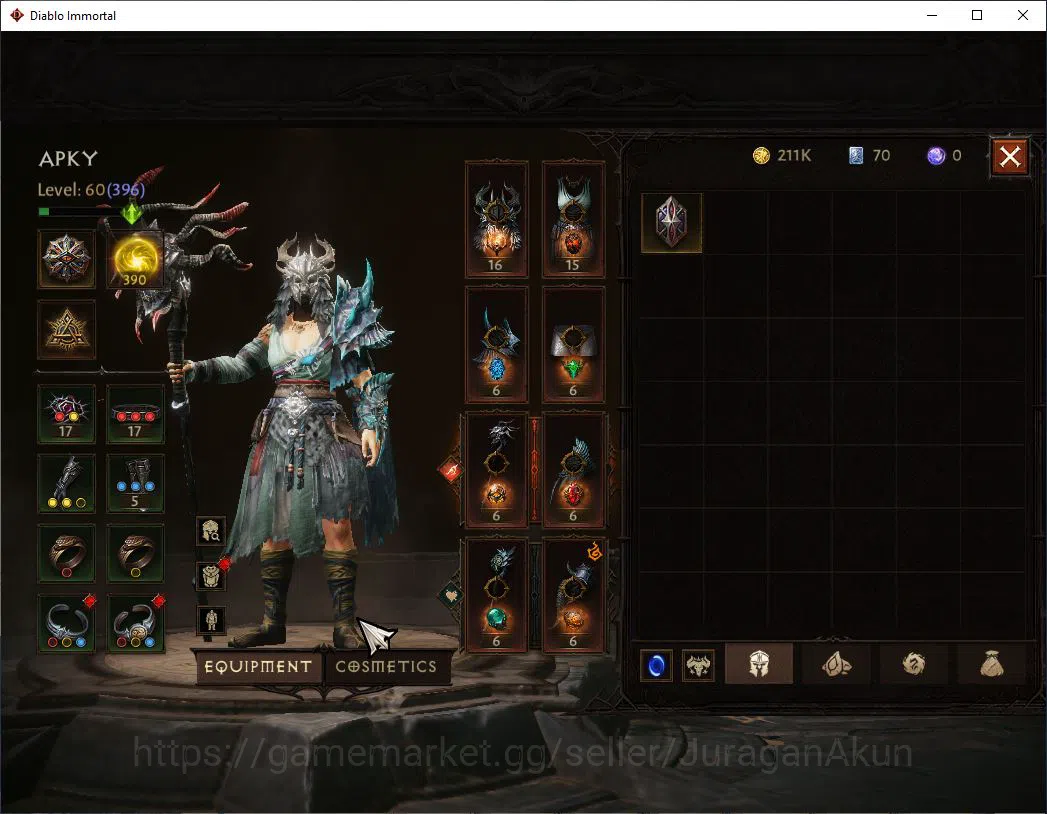 Diablo Immortal Accounts Mid-Tier SEA-Vasily |Lv60(396) Druid |32K CR|Reso 390|Inferno I |Paragon Meledictor|Hell Lv 6