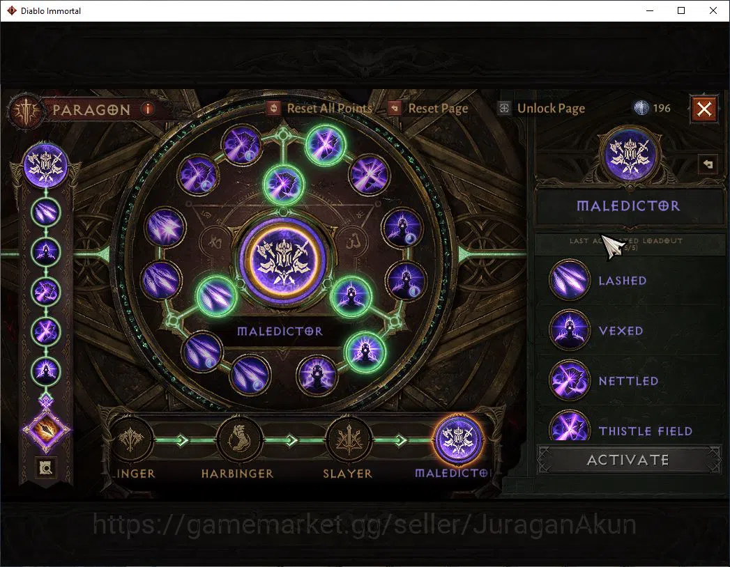 Diablo Immortal Accounts Mid-Tier SEA-Vasily |Lv60(396) Druid |32K CR|Reso 390|Inferno I |Paragon Meledictor|Hell Lv 9