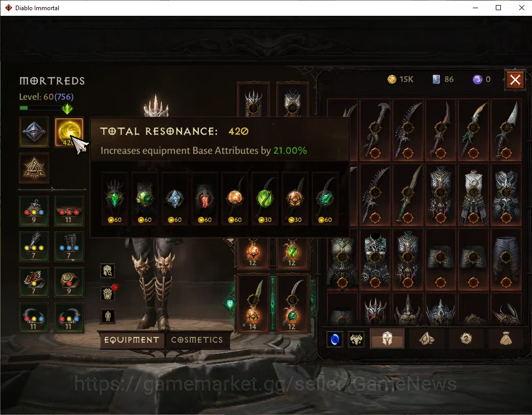 Diablo Immortal Accounts EU - sescheron|CS ON|Lv60(756)|Tempest|CR 40k|Reso image 5