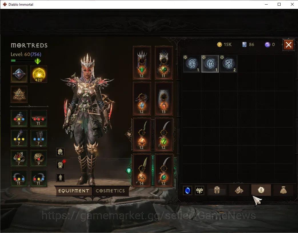 Diablo Immortal Accounts EU - sescheron|CS ON|Lv60(756)|Tempest|CR 40k|Reso image 8