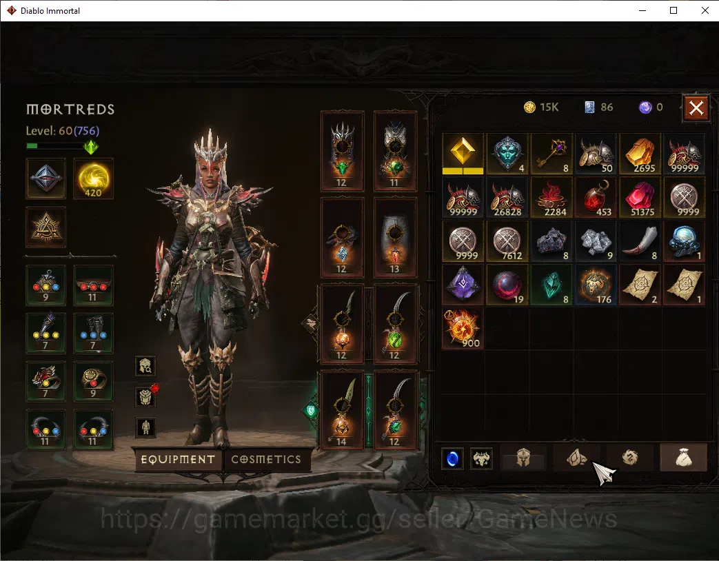 Diablo Immortal Accounts EU - sescheron|CS ON|Lv60(756)|Tempest|CR 40k|Reso image 9