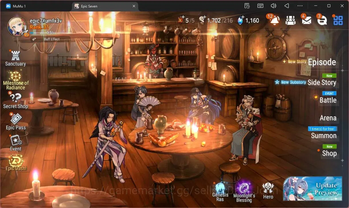Epic Seven Accounts Global Unverif |Best Starter|5 ML(SN Yulha,WOTM Te image 1
