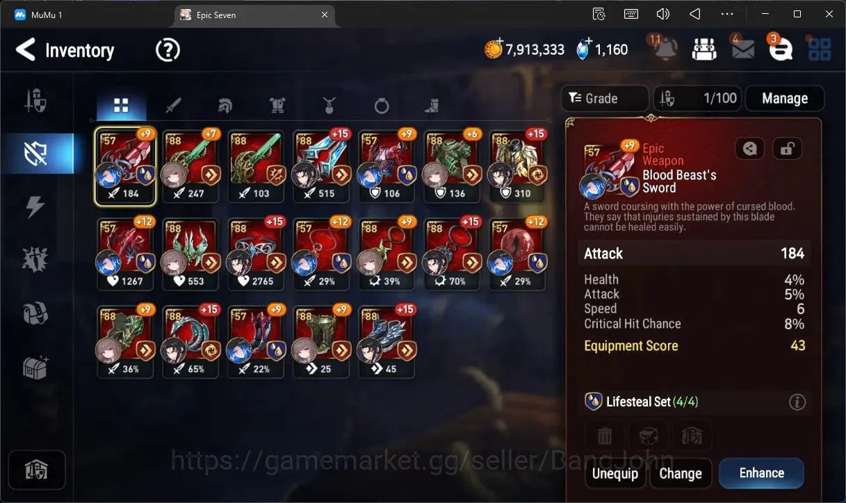 Epic Seven Accounts Global Unverif |Best Starter|5 ML(SN Yulha,WOTM Te image 18