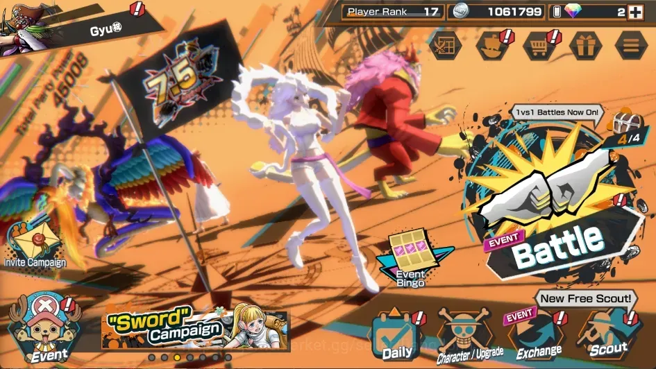 One Piece Bounty Rush Accounts High-End Android |5 EX| PR 17 | Kuzan GolD.Roger Kaido St. MarcusMars | RD 2 |LogBandai 1