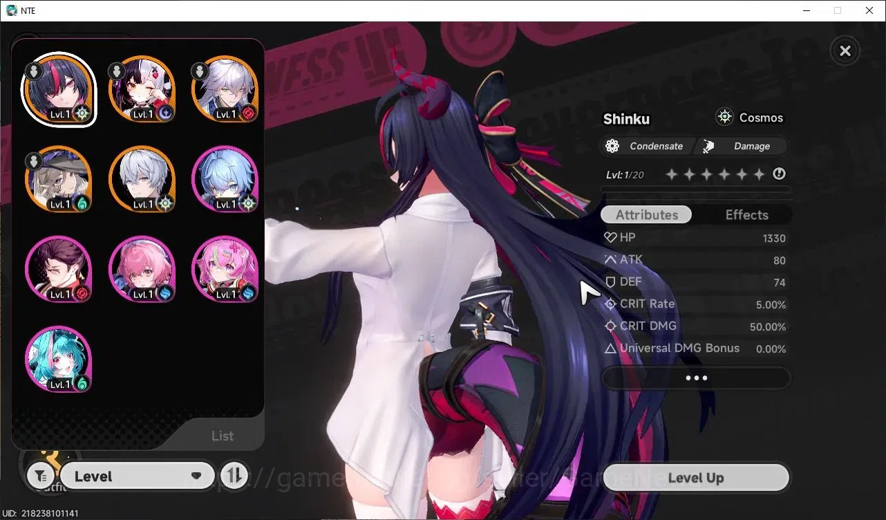 Neverness to Everness Accounts GLOBAL ASIA|HL 3|4 S-Class 2 Limit Shinku,Lacrimosa|+2 S-Class Select ON|+Livery|Selector 1