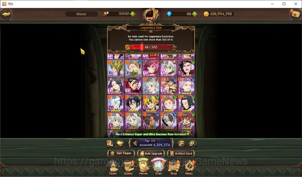 The Seven Deadly Sins: Grand Cross Accounts Midgame ASIA|4M CC|88 LS|3 LR+11 UR+Full Collab Gachiakuta|F 1