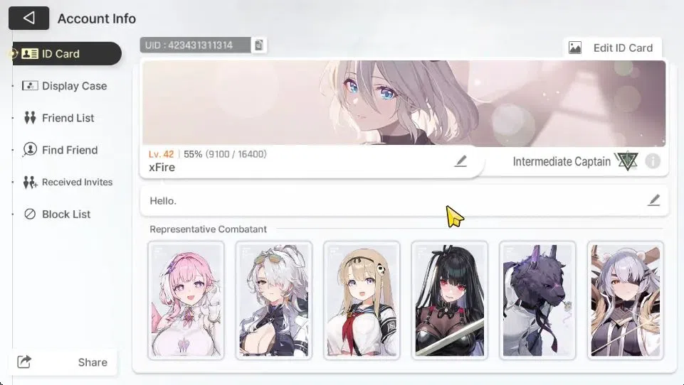 Chaos Zero Nightmare Accounts GLOBAL Lv 42|7 SSR[Renoa+Sign,Diana,Nine,Haru,Khalipe,Rin,Hugo]+10 2