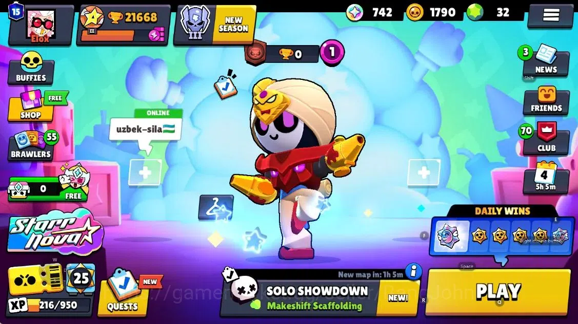 Brawl Stars Accounts Trophy 21668|71 Brawlers|9 Max(Colt,Dynamike,Meg,Etc)|15 Prestige|3 Hypercharge,6 Legend,7 Mythic,48 1