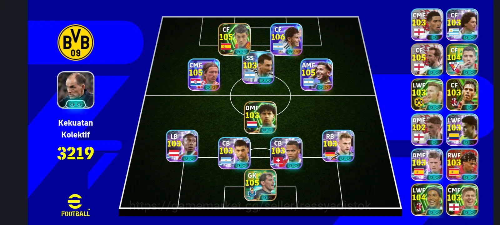 eFootball Accounts Legends & Iconic Players EFOOTBALL DREAM ACCOUNT | SHOWTIME J ALVAREZ,BLITZ D VILLA,MODRIC,ENZO F,HARRY 1