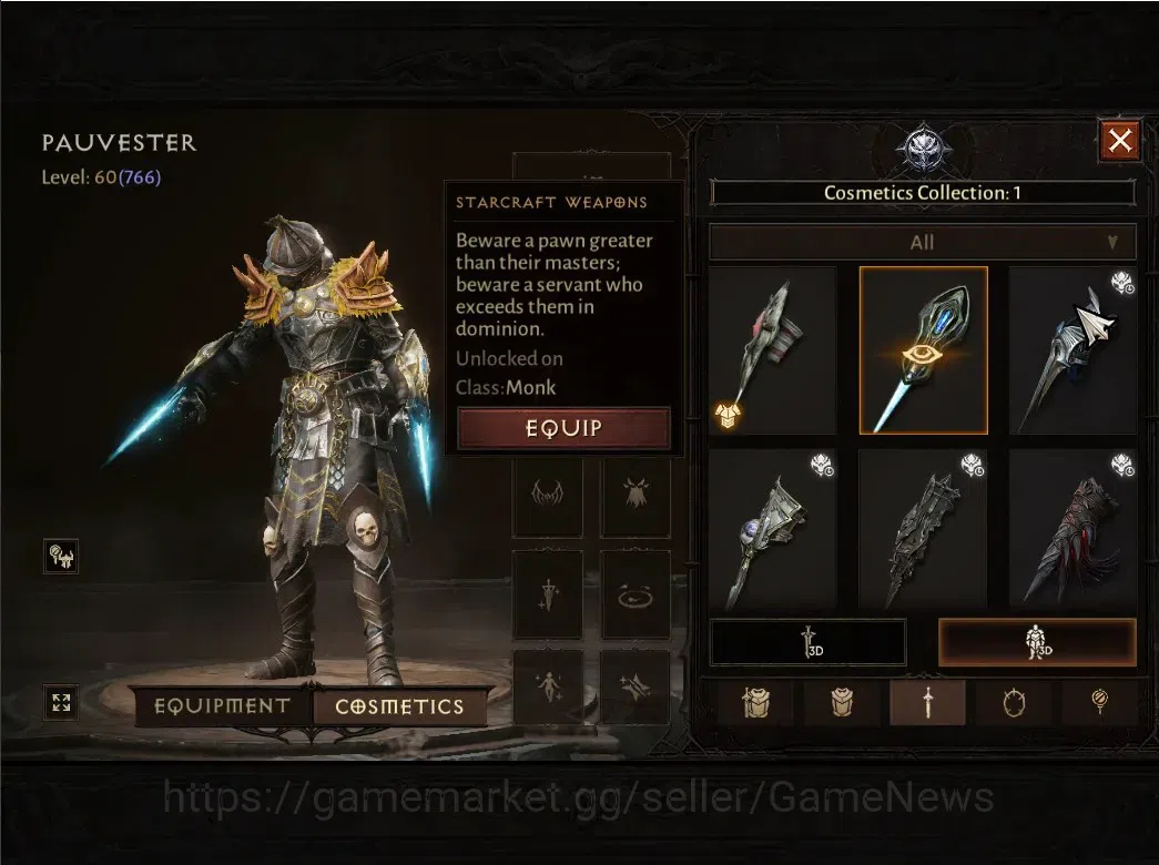 Diablo Immortal Accounts NA  - high heaven |CS ON|Lv 60 (766)|CR 42K|Monk|C image 10