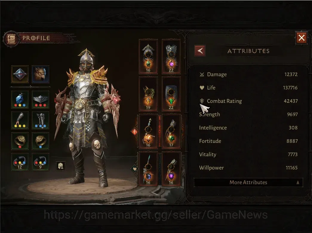 Diablo Immortal Accounts NA  - high heaven |CS ON|Lv 60 (766)|CR 42K|Monk|C image 3
