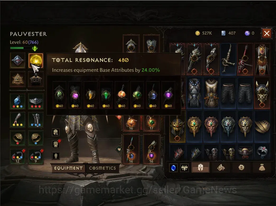 Diablo Immortal Accounts NA  - high heaven |CS ON|Lv 60 (766)|CR 42K|Monk|C image 4