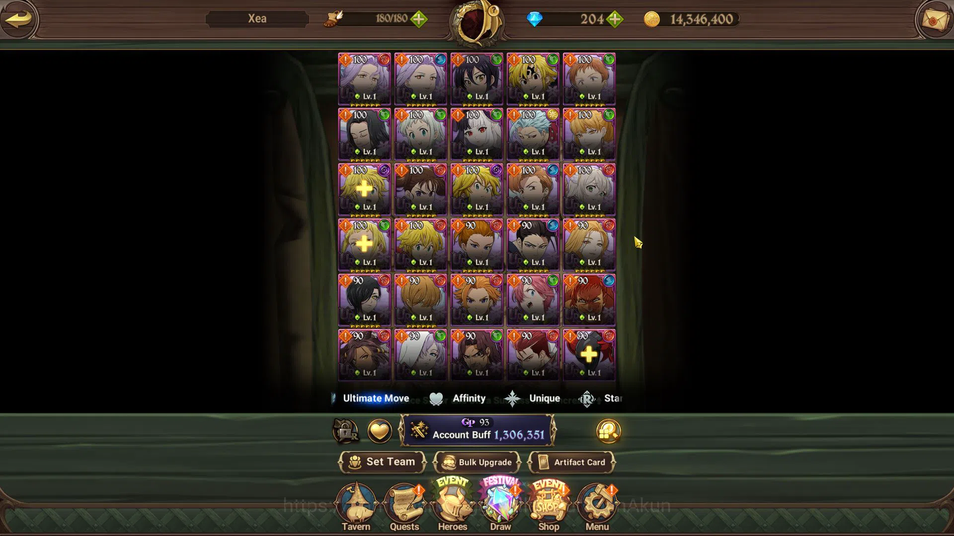 The Seven Deadly Sins: Grand Cross Accounts Global|1,3M CC|Starter|CH 4|5 UR+204 Gems|Merlin&E image 4