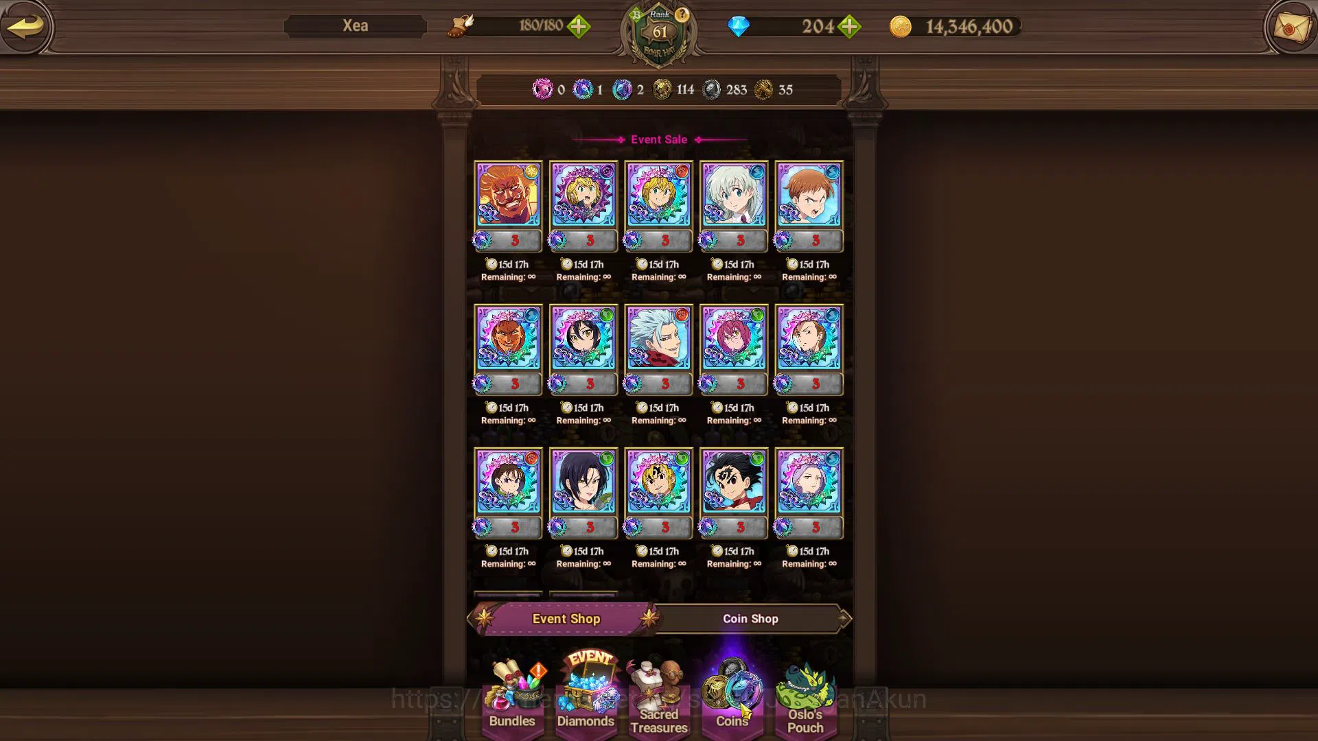 The Seven Deadly Sins: Grand Cross Accounts Global|1,3M CC|Starter|CH 4|5 UR+204 Gems|Merlin&E image 8