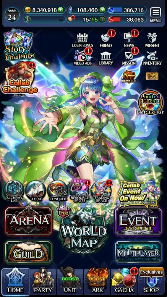 Last Cloudia Accounts GLOBAL|Rank 24|108K Crystal|Collab Brave Frontier image 10