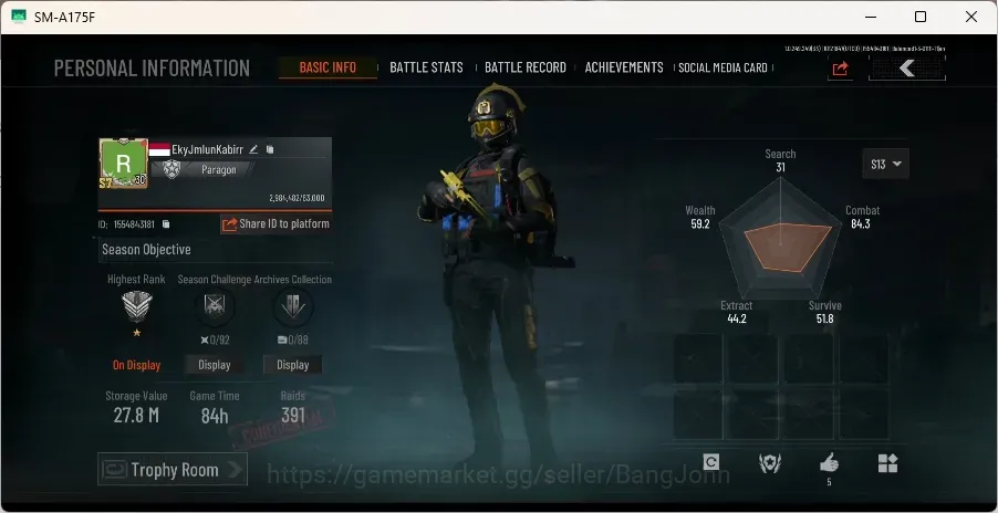 Arena Breakout Accounts High Value Mobile | LV 30 | SV 27,8M | CV 16,6M | OF AKM,Koi AK-102,AK-74N,Borealis AK-12 | Battle 1