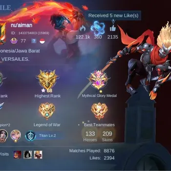 Mobile Legends: Bang Bang Accounts Collector Hero 133|Skin 209|HighGlory 68|Collector Nata|4 MSC|Haya Star|2 Blazing|Collab
