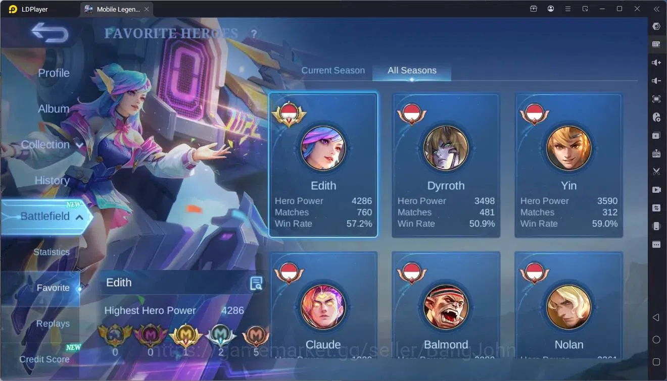 Mobile Legends: Bang Bang Accounts Global |Hero 113|Skin 260|Renowned|Naruto Suyou|Pr image 4